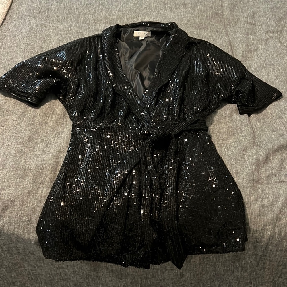 Black Sequin Romper